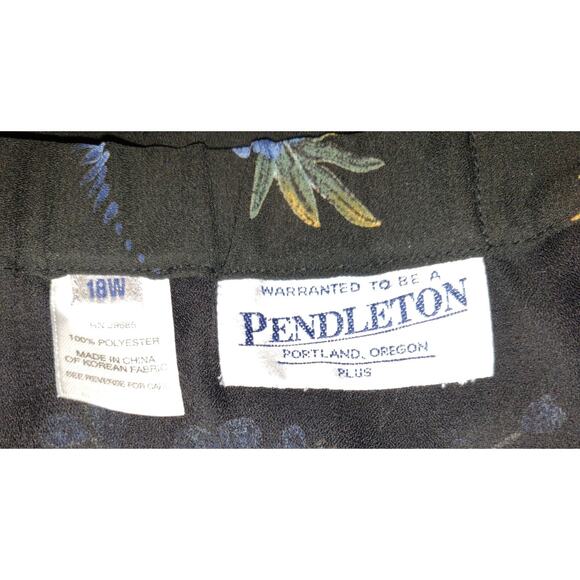 Pendleton Plus Floral Skirt Womens Size 18W Black Lightweight Chiffon Lined - Picture 5 of 14